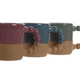 DKD Home Decor Taza Mug Scandi de Gres Esmaltado Rosa Verde 330ml Apto Microondas Lavavajillas 8x9x13 cm (12 Unidades)