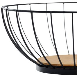 Day Cesta Panera Alambre Malla Metálica Base Bambú Diámetro 28 cm Alto 12 cm