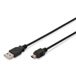 Digitus USB 2.0 connection cable, type A - mini B (5pin) M/M, 3.0m, USB 2.0 conform, bl