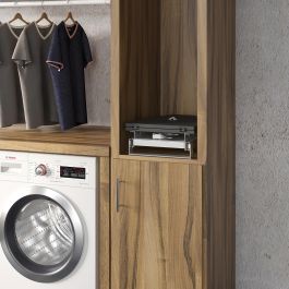 Emuca Tabla de planchar plegable y extraíble para mueble Iron 180, giratoria, Acero y Madera