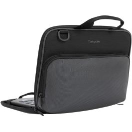 Targus 11.6" Work-in Essentials Case para Chromebook - Estuche Protector con Asa, Correa y Bolsillo, Negro/Gris