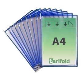 Djois Funda para Portacatálogos DIN A4, PVC Antirreflejo, Color Azul, Pack de 10 Unidades, con Índices Precio: 36.49999969. SKU: B172TLS35N