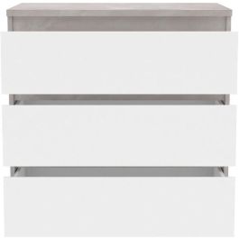 Cómoda CHELSEA 3 Cajones - Color blanco/hormigón claro - An 77,2 x Pr 42 x Al 79,9 cm Cómoda CHELSEA 3 Cajones - Color blanco/hormigón claro - An 77,2 x Pr 42 x Al 79,9 cm