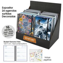 Agenda Anual (2025-26) Senfort 16 Meses Student Decorada Espiral Tapa Pp Con Goma 120X170 S/V Surtido Expositor De 24 Precio: 168.98999997. SKU: B12QNSL65P