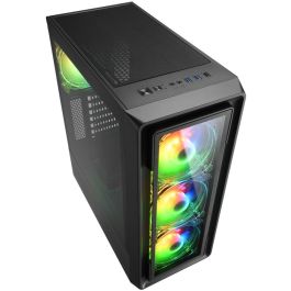 Sharkoon TK4 RGB Midi Tower PC, Panel de Vidrio Templado, Iluminación RGB, ATX/Micro ATX/Mini-ITX, Negro