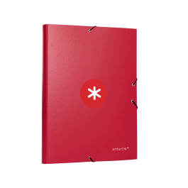 Antartik Carpeta con Gomas Tres Solapas A4 Cartón Forrado Color Frambuesa