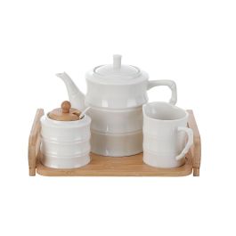 Tetera Home ESPRIT Blanco Bambú Porcelana Precio: 30.50000052. SKU: B15JYWDEQ3