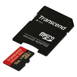 Transcend 16GB SDHC UHS1 600x MicroSD Card con Adaptador Clase 10