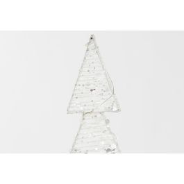 DKD Home Decor Decoración Navideña Luminosa Moderna LED de Metal Blanca - 50 cm Alto x 18 cm Ancho x 6 cm Largo - Pack de 2 Unidades