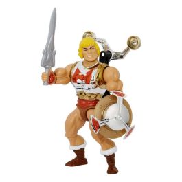 Mattel Masters Of The Universe Origins Figura He-Man Puño Volador PVC 14cm Espada Escudo Cabeza Retro