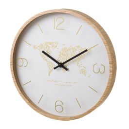 Reloj de Pared Blanco Dorado Cristal Madera MDF 33 x 33 x 4 cm Precio: 15.49999957. SKU: B19EXCN2HF