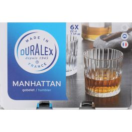 Duralex Set de 6 Vasos Transparentes 22 cl Colección Manhattan (12 Cajas)