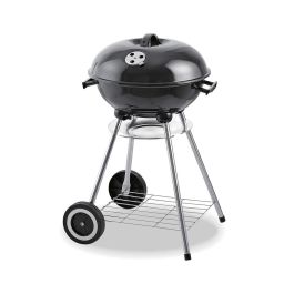 Barbacoa metalica negra de pie con tapa y ruedas ø41x70cm. Precio: 39.49999988. SKU: B1HTWF2GPH