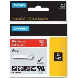 Dymo ID1-19 Cinta de Etiquetas Industrial Adhesiva para Rhino, Vinilo, Blanco sobre Rojo, 19mm x 5.5m Precio: 21.49999995. SKU: B12EMLV2N5