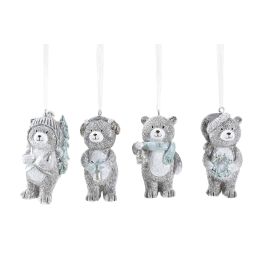 DKD Home Decor Set de 12 Decoraciones Colgantes de Navidad Modernas, de Resina Color Gris con Forma de Oso, Surtidas, 3x4x7 cm Precio: 14.69424. SKU: B1278YZVD4