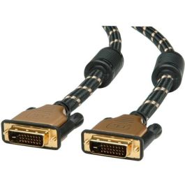 ROLINE 11.04.5511 Cable DVI-D Dual Link Macho a Macho, 1 Metro, Negro y Oro