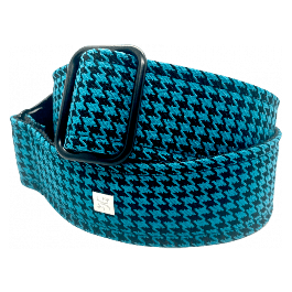 GETM Correa para Guitarra y Bajo Fly Hounds Tooth Blue Ajustable Nailon Piel Poliéster
