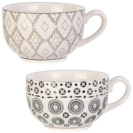 Home Deco Factory Taza Mirage 350 Ml Blanco-Negro Blanco-Marrón