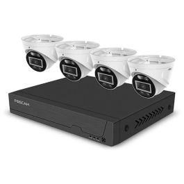 Foscam Kit Cámaras de Vigilancia 4K FNA108E-T4-2T con 4 Cámaras y Grabador Blanco