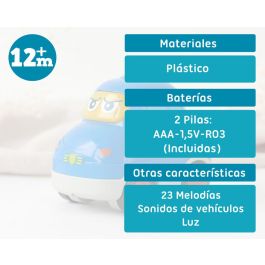 KioKids Coche de Policía de Juguete para Bebés con Luz y Sonido, Azul, +12 meses