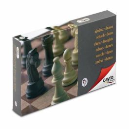 Cayro Ajedrez y Damas Magnético Grande - Juego de mesa de estrategia 2 en 1 para 2 jugadores, fabricado en plástico duradero, ideal para viajes
