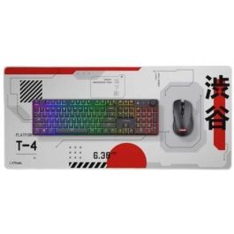 Trust Gaming GXT 759 Alfombrilla Gaming XXL 900x400x3mm Blanca, con Bordes Cosidos y Base Antideslizante para Ratón y Teclado