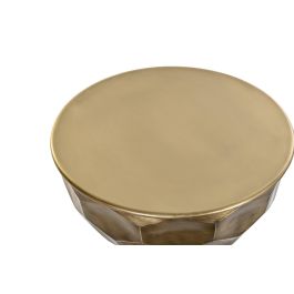 DKD Home Decor Mesita Auxiliar Vintage de Metal Dorado, 39 cm Ancho, 54 cm Alto, 39 cm Fondo