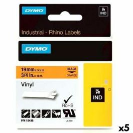 Cinta Laminada para Rotuladoras Rhino Dymo ID1-19 Negro Naranja 19 x 5,5 mm Autoadhesivas Vinilo (5 Unidades) Precio: 114.69000004. SKU: S8424199