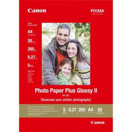 Canon 2311B019 Papel Fotográfico Brillo II Plus PP-201, acabado brillo, A4, 20 hojas Precio: 21.49999995. SKU: B1C4FV76J7