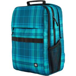 HP Mochila Campus XL Tartan plaid para Portátil 16.1" - Diseño a Cuadros - Poliéster/Poliespuma - Azul