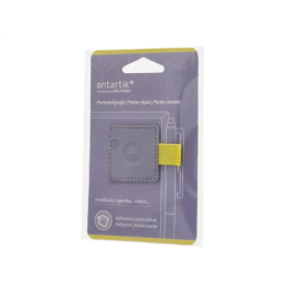 Antartik Portabolígrafo Autoadhesivo para Cuaderno con Elástico, Hasta 15 mm Grosor, Morado y Amarillo