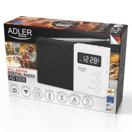 Adler Radio digital AD 1908 PLL FM Bluetooth 5.0, sintonización avanzada, 12,5 x 3 x 7 cm