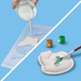 Ses Creative SES8710341014087 - Kit de Manualidades y Pasatiempos Creativos 2 en 1: Dinosaurios para Moldear, Pintar y Rayar