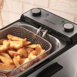 Cecotec CleanFry Infinity 3000 Full Inox Freidora Eléctrica 3L 2400W, Filtro OilCleaner, Apta Lavavajillas