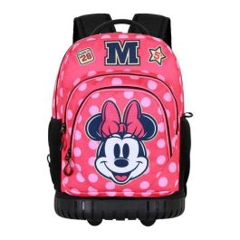 Karactermania Mochila Trolley GTS FAN Minnie Mouse Class, Infantil, 47x32x25cm, Rosa, Poliéster, 2 Ruedas, Tirador Telescópico