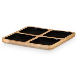 Giftdecor Bandeja Cuadrada 4 Espacios Madera Mango Negro 31x31x3 cm (6 Unidades) Giftdecor Bandeja Cuadrada 4 Espacios Madera Mango Negro 31x31x3 cm (6 Unidades)
