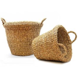 Cesto con Asa Redondo Giftdecor 40x42x40 cm, 30L, Marrón, Alga de Mar (6 Unidades) Precio: 76.7900001. SKU: S3609567