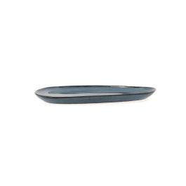 Bidasoa Plato Llano Cerámico Ikonic Azul Pack 12 Unidades 14x13,6x0,8 cm Apto Lavavajillas y Microondas Relieves Orgánicos Brillo