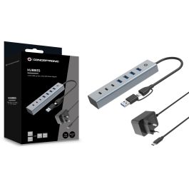 Conceptronic HUBBIES20GP Hub USB 3.0 Gris con 3x USB-C y 4x USB-A