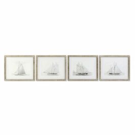 Cuadro Atlantico DKD Home Decor Blanco Natural 2 x 50 x 60 cm (4 Unidades) Precio: 140.98999981. SKU: B12T4WZ2AG