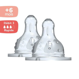 Dodie Tetina de iniciación Supernova Ronda 3 velocidades Cuello Ancho +6 Meses Silicona Flujo 3 Juego de 2