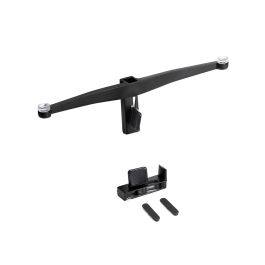 Emuca Lote de soportes para 5 estantes de cristal para la estructura Zero, cristales no incluidos, Zamak, Pintado color negro texturizado