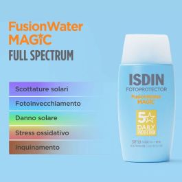 Isdin Fotoprotector Facial Fusion Water Magic SPF50 50 ml - Protector Solar de Fase Acuosa, Ultraligero y de Absorción Inmediata