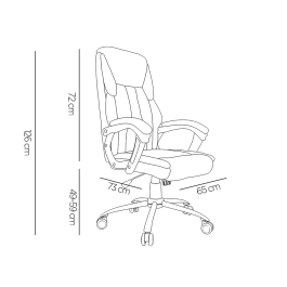 Q-connect Silla de Dirección Profesional, Respaldo Alto, Similpiel, Negro, Base Metálica, Ruedas Premium, Altura Max 1260 mm