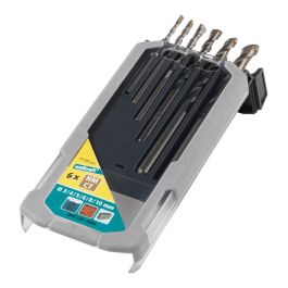 Wolfcraft 7110000 Juego de Brocas de 6 Piezas Especiales para Hormigón, Diámetros ø3-10 mm