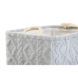 DKD Home Decor Cesta Set de 3 Beige Gris Mostaza Poliester 32 x 27 x 42 cm