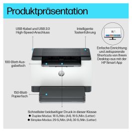 HP Impresora Láser Monocromo LaserJet M209d Dúplex Blanca 8J9L0F