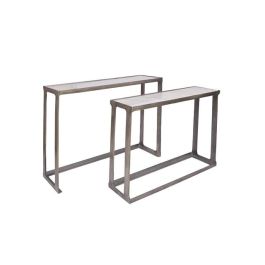 DKD Home Decor Alu antik 23 Consola Mármol Aluminio Plateado Blanco 108 x 79 x 30 cm Set de 2 Precio: 398.50000003. SKU: B156X2YQ4D