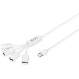 Digitus Concentrador USB Slim Spider 2.0 de 4 puertos, 480 Mbit/s, Blanco, 1m, Plug & Play para Windows/Mac Precio: 28.49999999. SKU: B1J63NYJ33