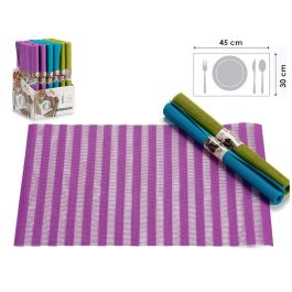 Salvamantel Kinvara 30x45 cm, rayas colores vivos - Morado, Verde, Azul (72 Unidades)